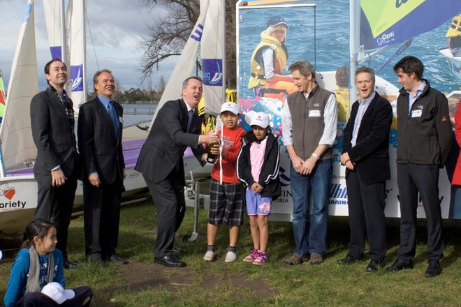 Christening of the Mobile Fleet by Hon Martin Foley MP with colleagues © Yachting Victoria Inc . http://www.vic.yachting.org.au/